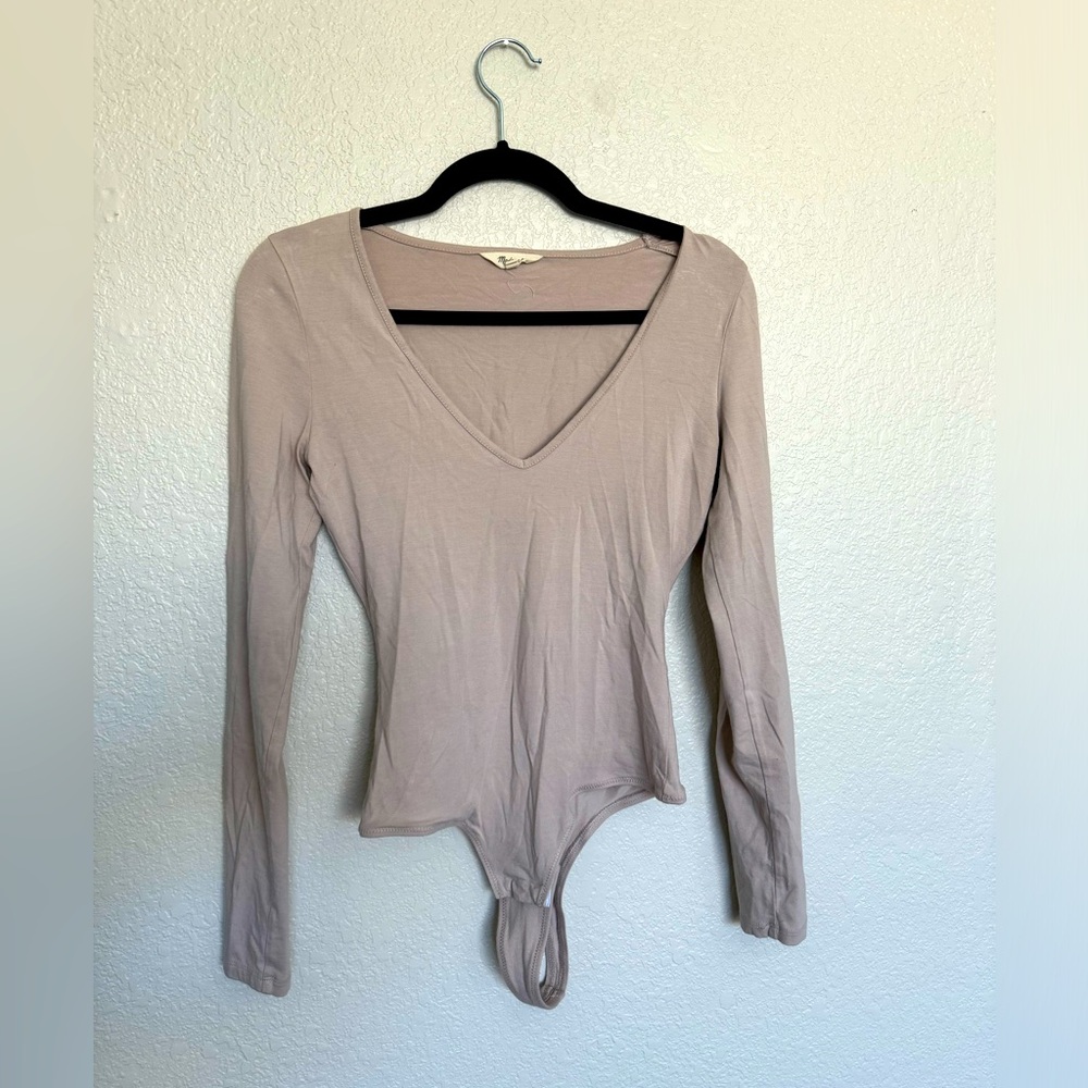 Madewell V-Neck Long-Sleeve Bodysuit - S